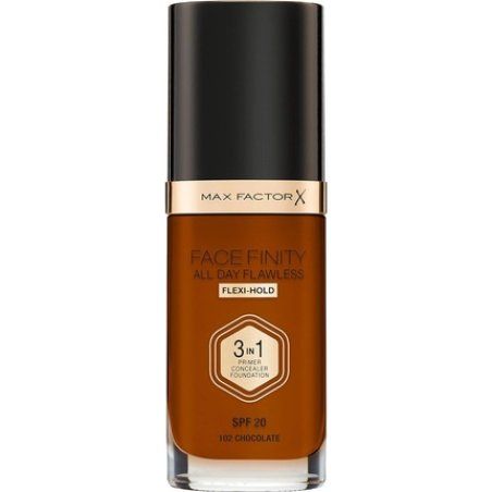 Max Factor Facefinity 3-in-1 All Day Flawless Liquid Foundation SPF 20 102 Chocolate 30ml