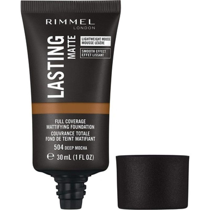 Rimmel Lasting Matte Full Coverage Lightweight Foundation 30ml 504 Deep Mocha