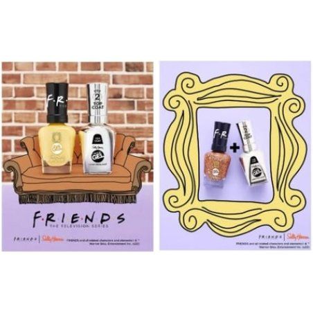 Sally Hansen Miracle Gel Nail Polish X Friends Collection Trio Set Stick To The Routine Yellow Taxi Shiny Top Coat