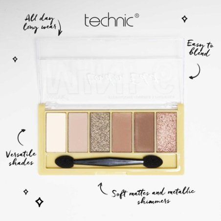 Technic Mini Edit 6 Eyeshadow Palette Long Lasting and Blendable Matte
