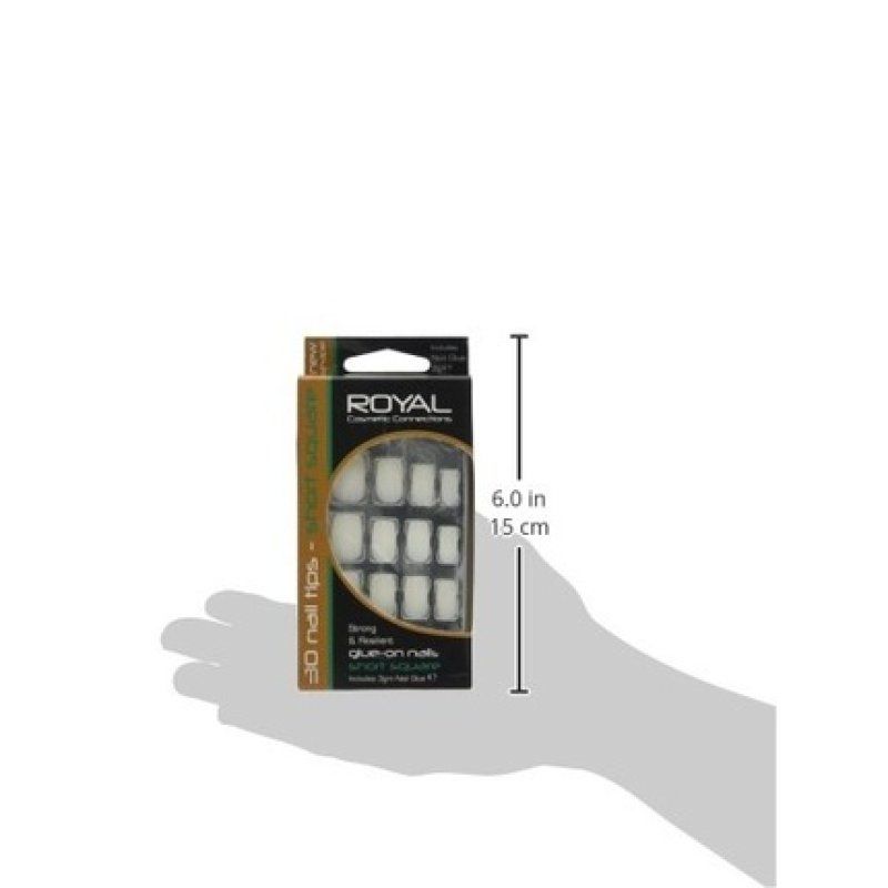 Royal Short Square Nail Tips with Nail Glue 3g