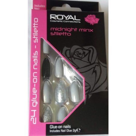 Royal Glue On Strong & Resilient Stiletto Nail Tips Midnight Minx