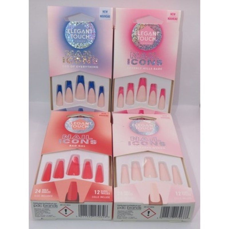 Elegant Touch Nail Icons 24 Nails 12 Sizes 6 Different Styles