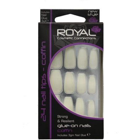 Royal 24 Glue-On Strong and Resilient Coffin Nail Tips