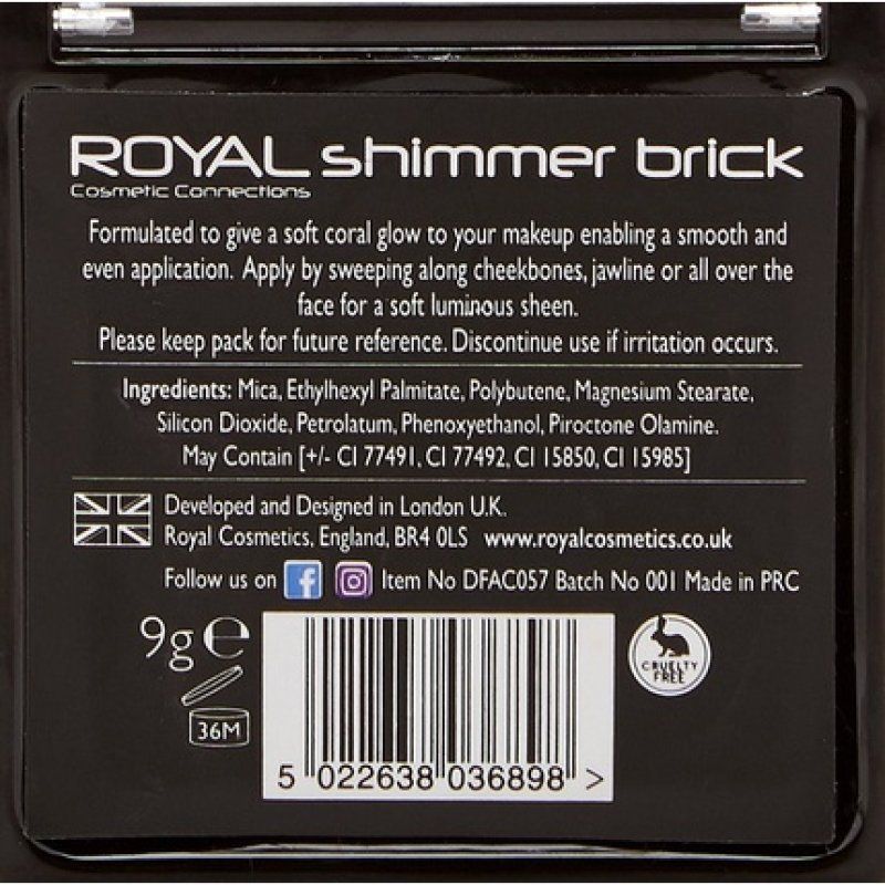 Royal Cosmetics Connections Shimmer Brick 9g