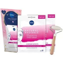 Nivea Feel Radiant Skincare Regime for All Skin Types Complete with Face Roller and Pouch Gift Set