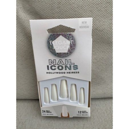Elegant Touch Nail Icons Hollywood Heiress Extreme Square 24 Nails 12 Sizes