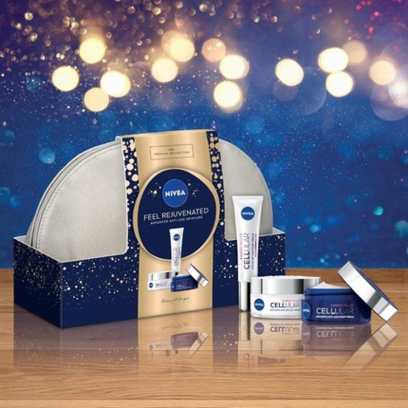 NIVEA Feel Rejuvenated Advanced Anti-Age Skincare Gift Set Women's Includes Day Cream Night Cream Eye Lip Contour