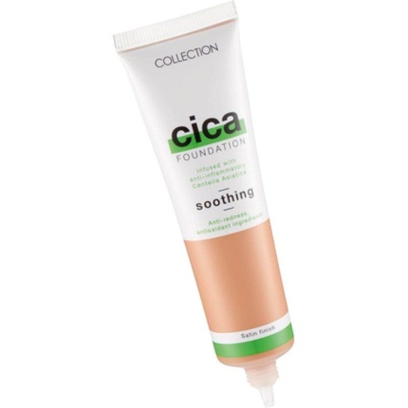 Collection Cosmetics Hydrating Medium Coverage Cica Foundation Infused with Anti-Redness Vegan Foundation 30ml Toffee