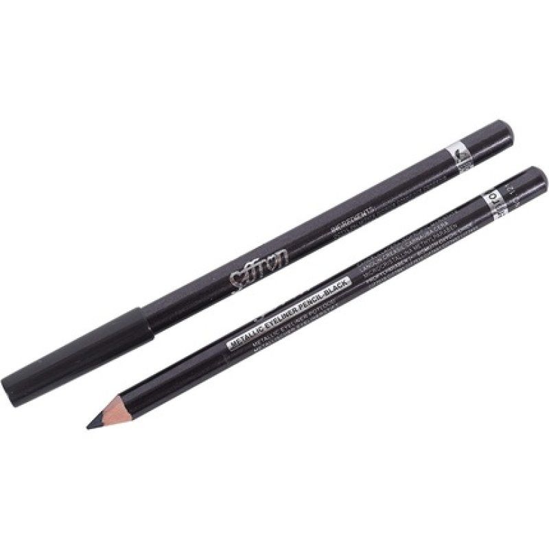Saffron Metallic Eyeliner Pencil Black
