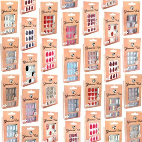 Glamorous Nails False Long Fake Stick On Glue Bright Colours Glitter Party