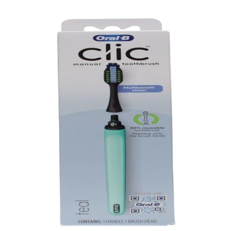 Oralb Clic Toothbrush Head Multibenefit Clean Teal