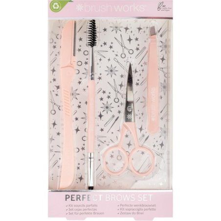 Brushworks Perfect Brows Set Pink One Size