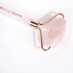 Brushworks Brazilian Rose Quartz Stone Roller Pink One Size