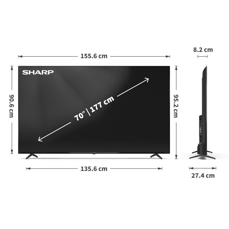 Sharp - 70″ 4K Ultra HD QLED Google TV 70HP5265E