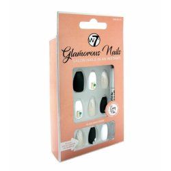 W7 Glamorous Presson Nails Matte Glitter White