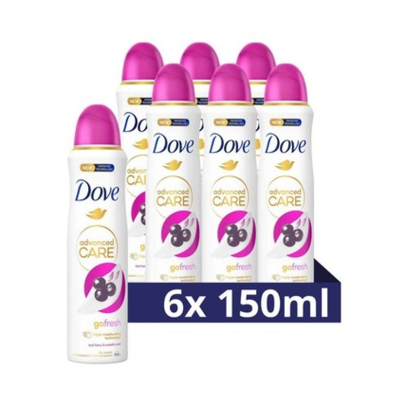 Dove Deodorant Spray Go Fresh Acai Berry And Waterlily - 6 X 150 Ml
