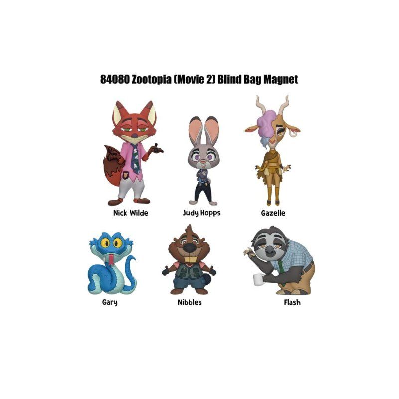 ZOOTOPIE 2 - Series 1 - 3D Foam Magnets in blind bags (Display 12 Pcs)