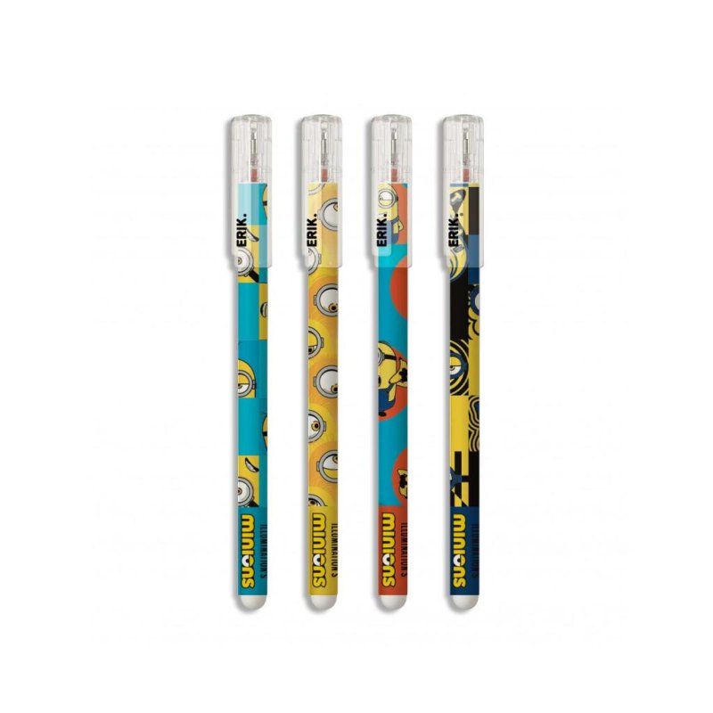 MINIONS - Lot de 4 Stylo Effaçable