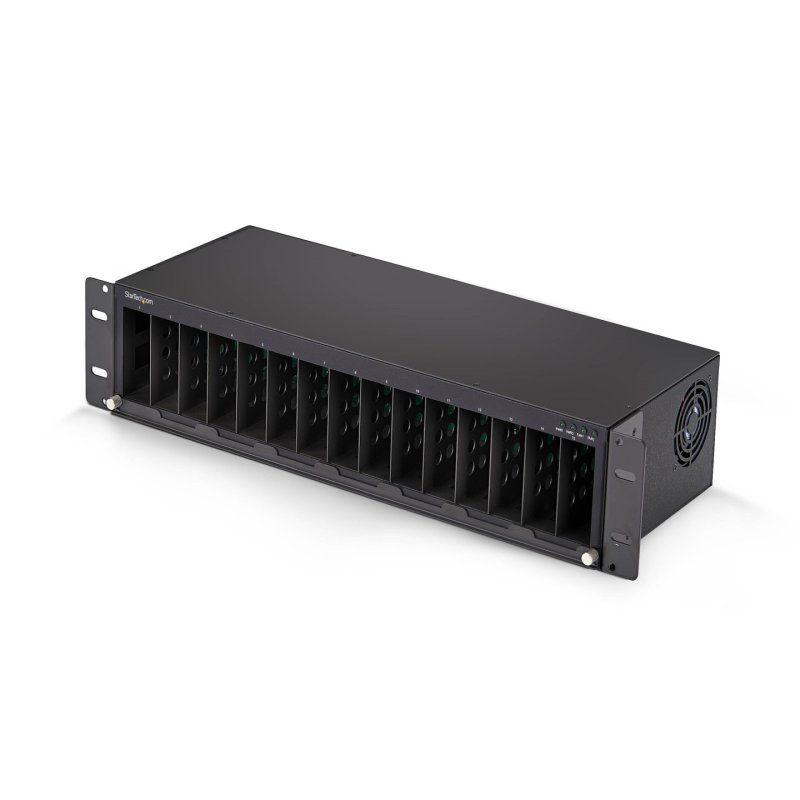 StarTech.com 15-Slot Unmanaged Media Converter Chassis for MCM Media Converter Series, Full Power Isolation, Active