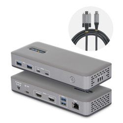 StarTech.com Dual-Monitor USB-C Docking Station, HDMI, 4K 60Hz, 100W Laptop Charging, 1GbE, Driverless, Multi-Monitor