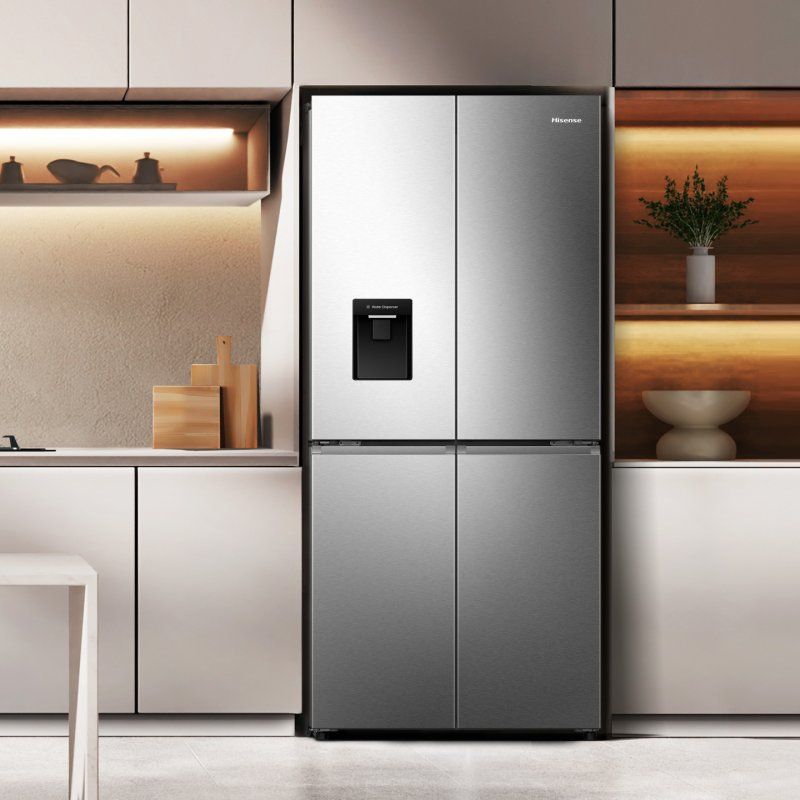 Hisense RQ5P470SMIE fridge-freezer Freestanding 482 L Silver, Stainless steel