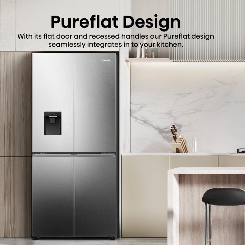 Hisense RQ5P470SMIE fridge-freezer Freestanding 482 L Silver, Stainless steel