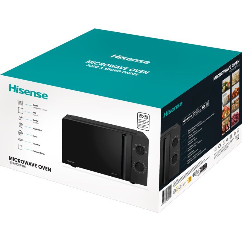Hisense H20MOBP1HI Noir Micro-onde simple Comptoir 20 L 700 W