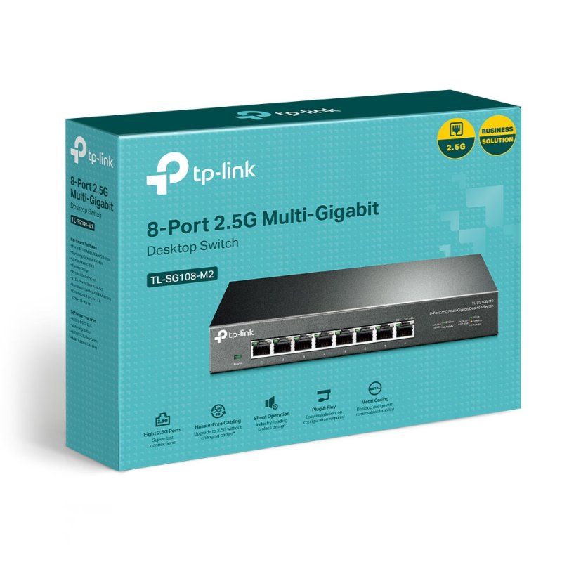 TP-Link TL-SG108-M2 commutateur réseau Non-géré 2.5G Ethernet (100/1000/2500) Noir