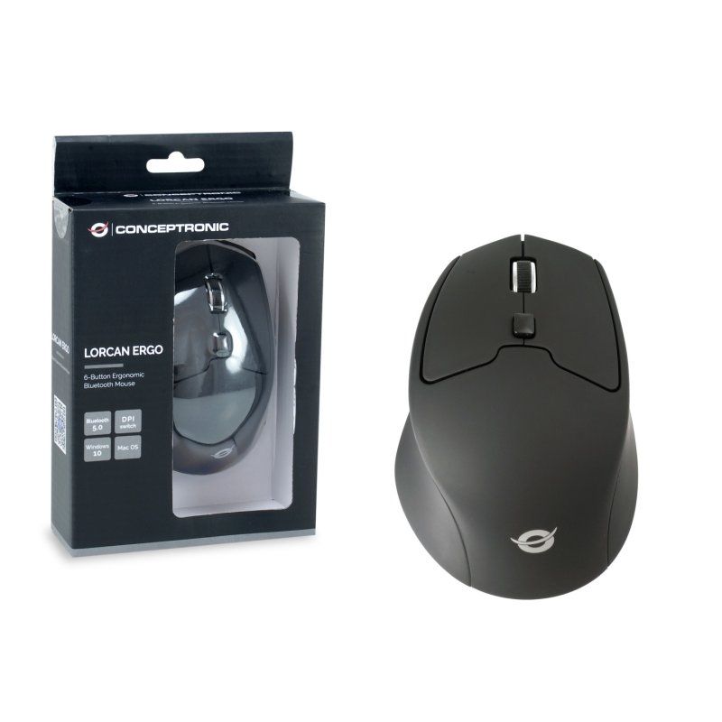 CONCEPTRONIC Maus Wireless BT5.2/6Btns ERGO schwarz