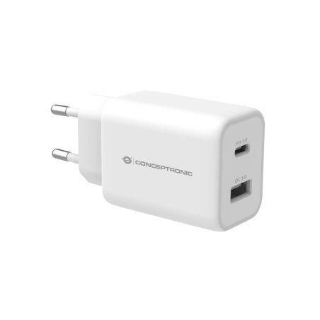 CONCEPTRONIC Ladegerät 2Port USB-C/-A 33WPD3.0/PPS ws