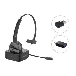 Conceptronic POLONA03BDA casque Casques Sans fil Arceau Bureau/Centre d'appels Bluetooth Socle de chargement Noir