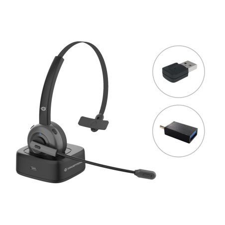 Conceptronic POLONA03BDA casque Casques Sans fil Arceau Bureau/Centre d'appels Bluetooth Socle de chargement Noir