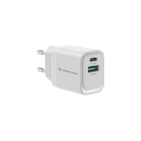 Conceptronic ALTHEA19W33 chargeur d'appareils mobiles Universel Blanc Secteur Charge rapide Intérieure