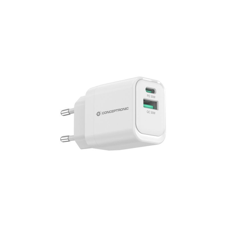 Conceptronic ALTHEA19W33 2-Port 33W GaN USB PD Charger, USB-C x 1, USB-A x 1, QC 3.0, PPS, PD 3.0