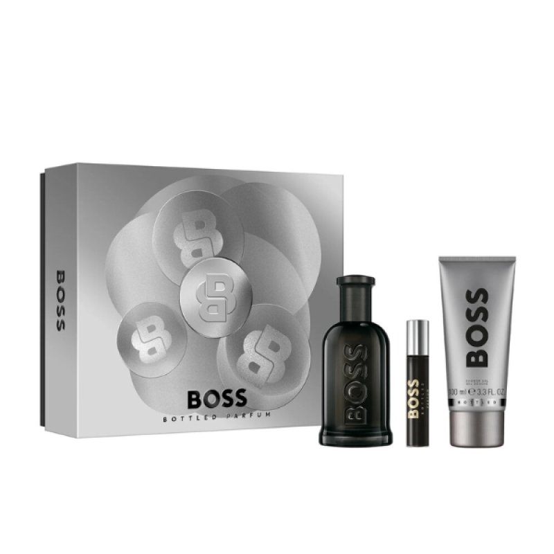 Set Hugo Boss Bottled Parfum, Barbati, Eau de Parfum 100ml Eau de Parfum 10ml Gel de Dus 100ml