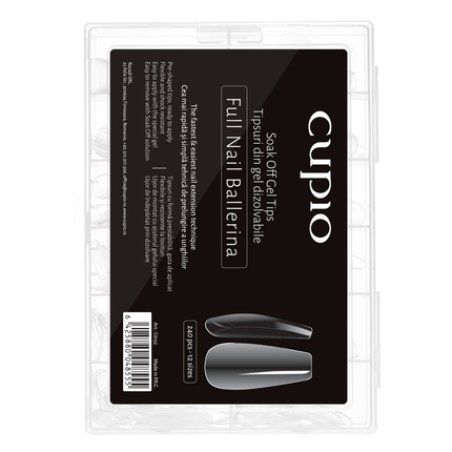 Cupio Dissolvable Full Nail Tips Set 240 Pieces Ballerina