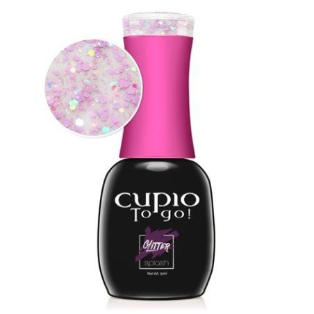 Cupio Semipermanent Nail Polish Cupio To Go Glitter Splash Lavender Confetti 15 Ml