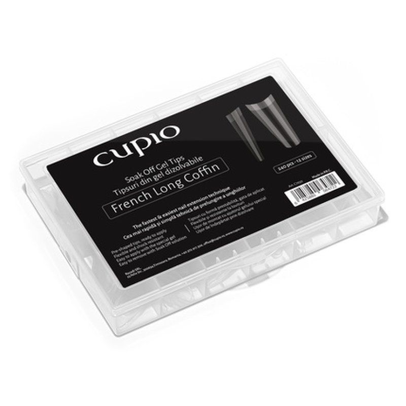 Cupio Dissolvable Full Nail Tips Set 240 Pieces French Long Coffin