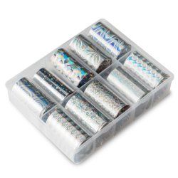 Cupio Holographic Silver Transfer Foil Set Of 10