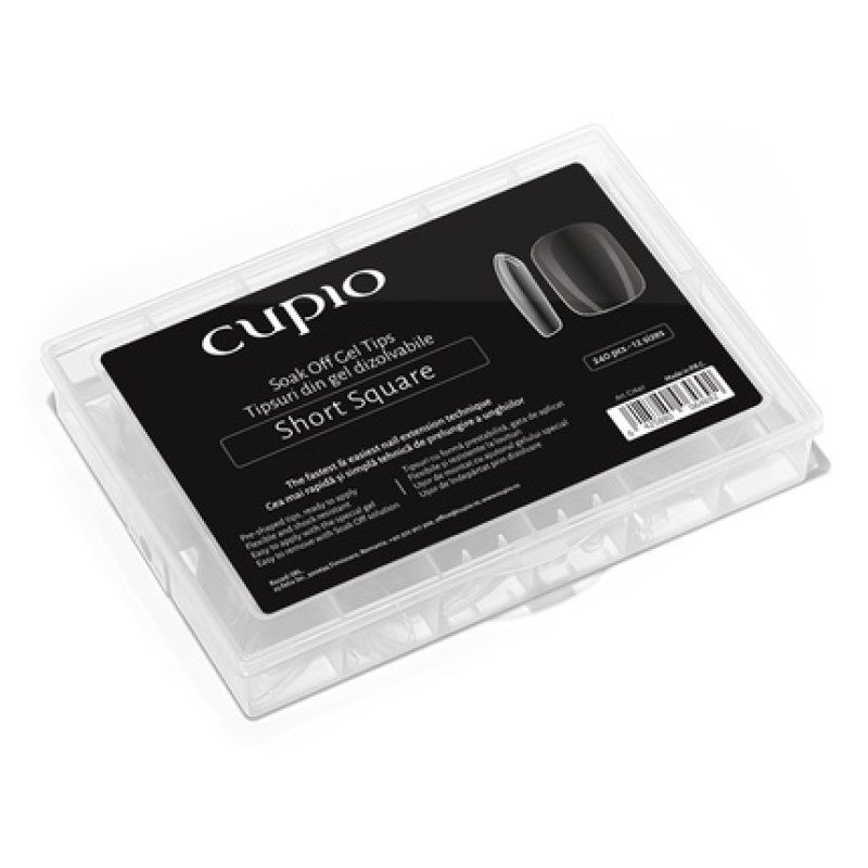 Cupio Dissolvable Full Nail Tips Set 240 Pieces Short Square