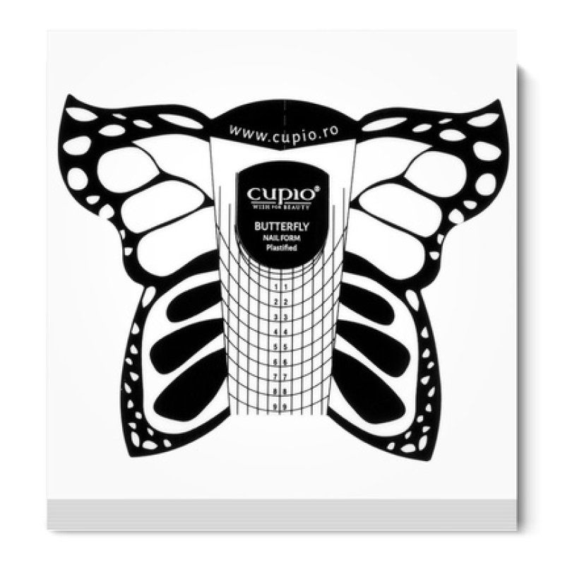 Cupio Butterfly Laminated Nail Construction Forms 50 Pieces
