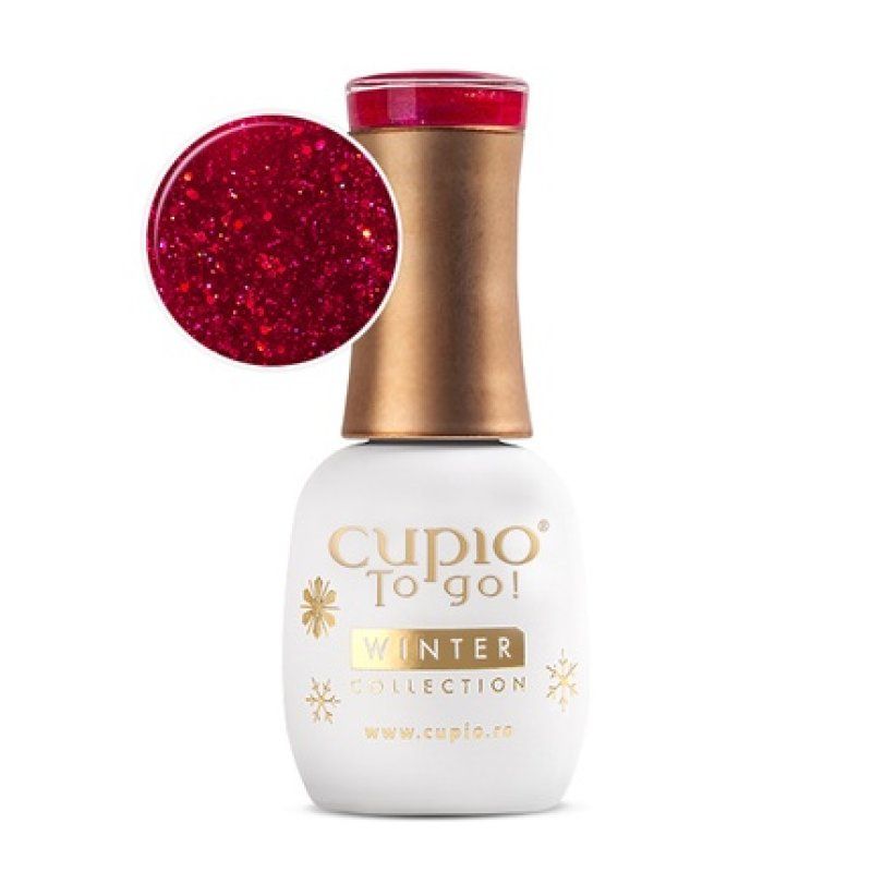 Cupio Semipermanent Nail Polish Red Sequin 15ml