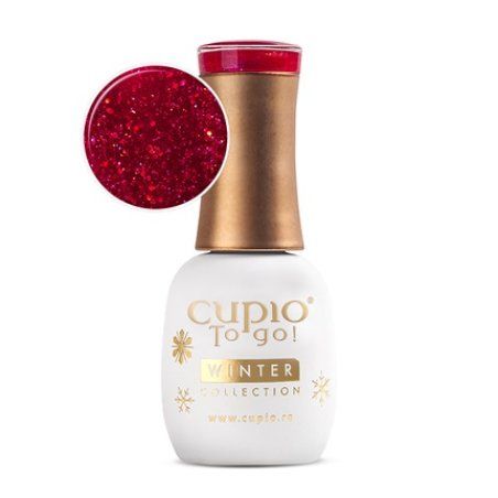 Cupio Semipermanent Nail Polish Red Sequin 15ml