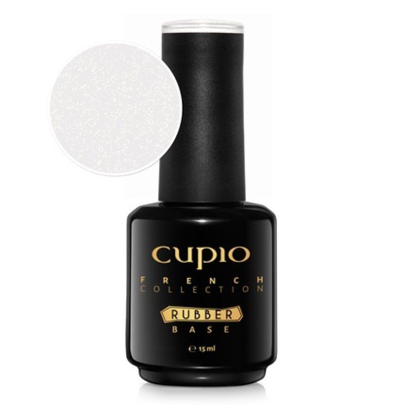 Cupio Rubber Base French Collection Milky White Shimmer Gold 15ml