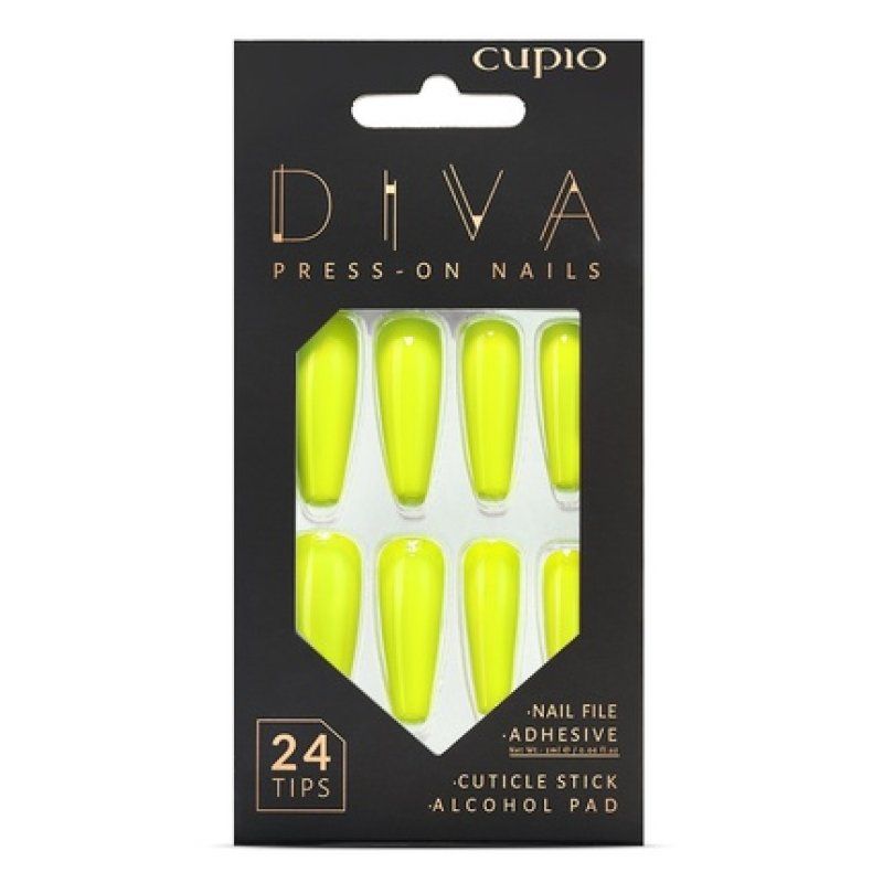 Cupio Presson Nails Cupio Diva Neon Yellow