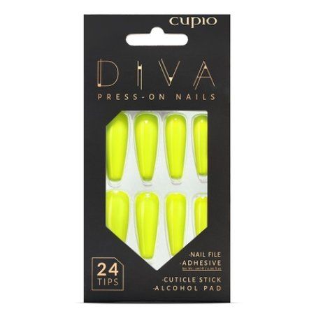 Cupio Presson Nails Cupio Diva Neon Yellow