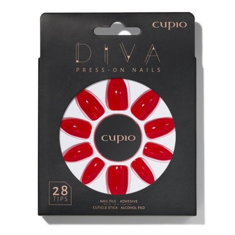 Cupio Presson Nails Cupio Diva Bright Red