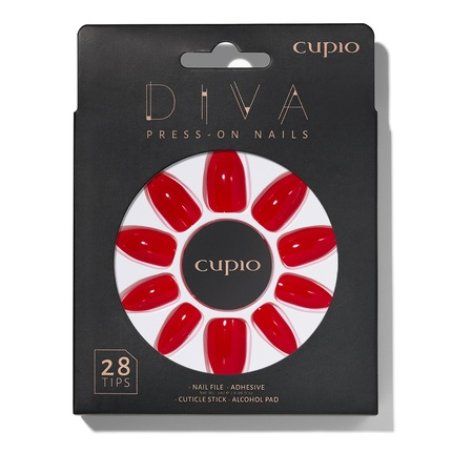 Cupio Presson Nails Cupio Diva Bright Red
