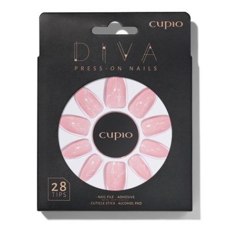 Cupio Presson Nails Cupio Diva White Marble